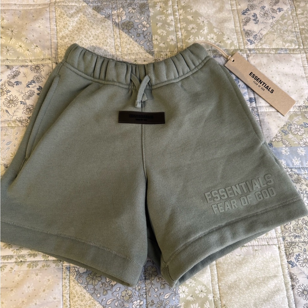 Fear of God Essentials Kids Shorts in Sage Green